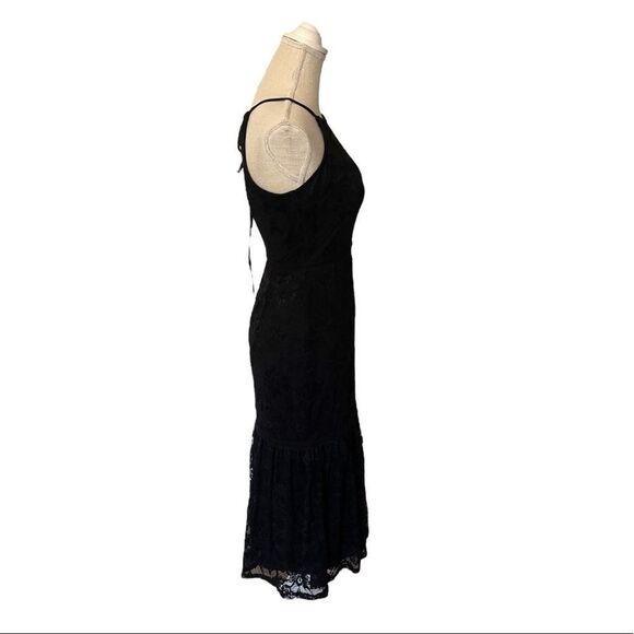 Bebe Black Lace Halter Midi Dress - Picture 5 of 15